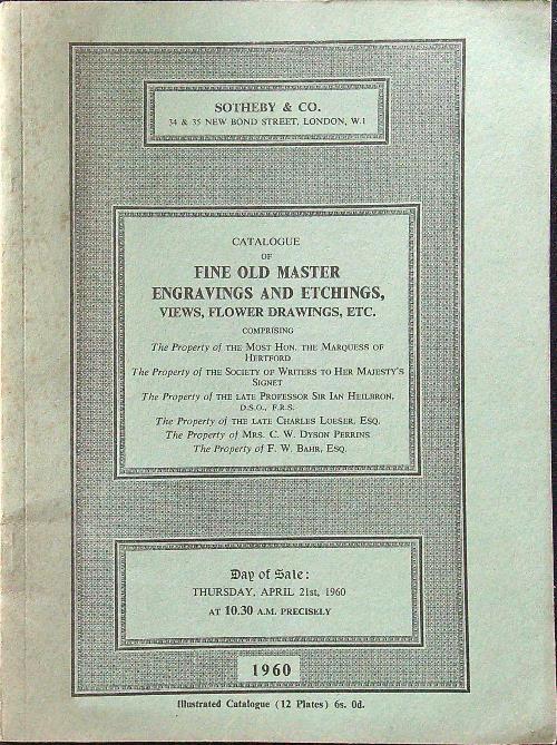 Catalogue of fine old master engravings and etchings, views, flower drawings, etc