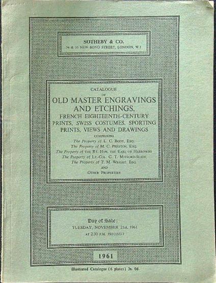 Catalogue of old master engravings and etchings, french eighteenth-century - copertina