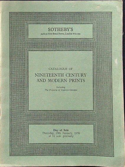 Catalogue of nineteenth century and modern prints - copertina