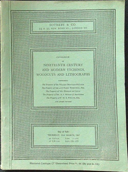 Catalogue of nineteenth century and modern etchings, woodcuts and lithographs