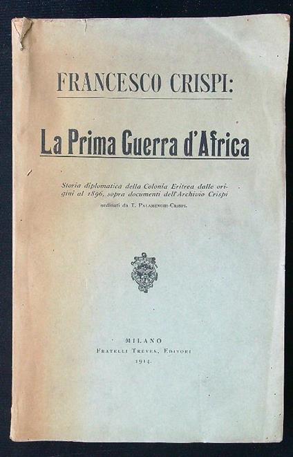La prima guerra d'Africa - Francesco Crispi - copertina