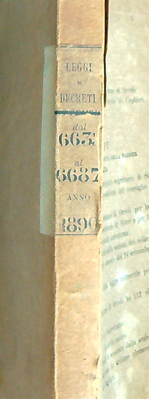 Leggi e decreti dal 6636 al 6687. Anno 1899 - copertina