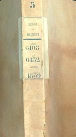 Leggi e decreti dal 6108 al 6132. Anno 1889