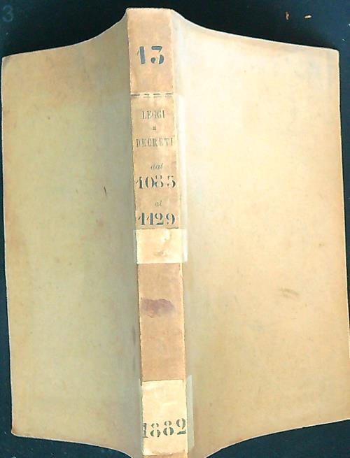 Leggi e decreti dal 1085 al 1129. Anno 1882 - copertina