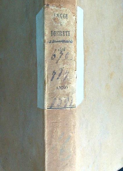 Leggi e decreti dal  670 al 717. Anno 1891 - copertina