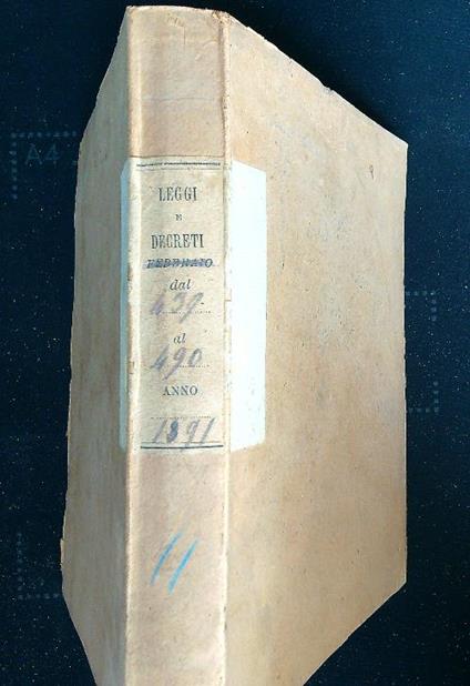 Leggi e decreti dal 439 al 490. Anno 1891 - copertina