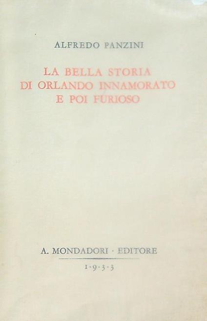 La bella storia di Orlando innamorato e poi furioso - Alfredo Panzini - copertina