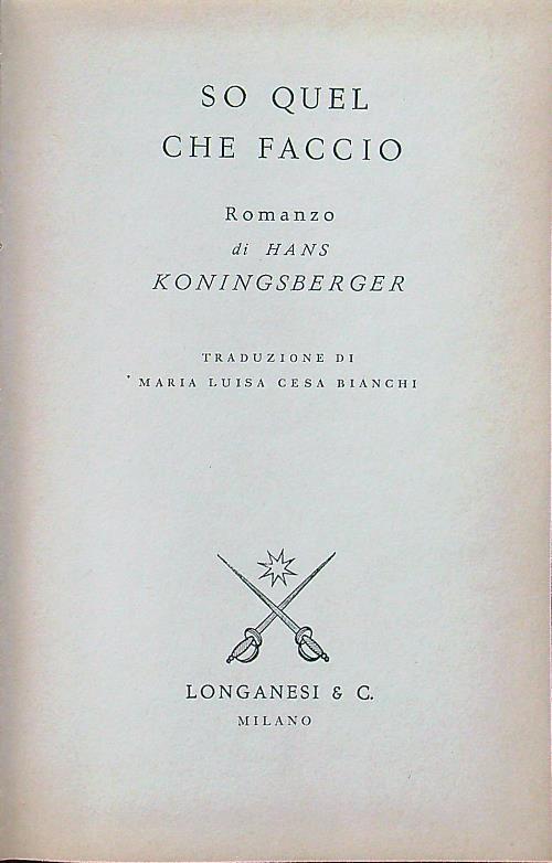 So quel che faccio - copertina