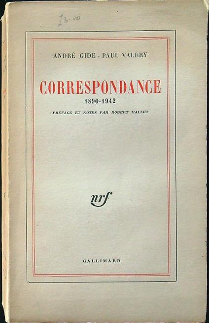Correspondance 1890-1942 - André Gide - copertina