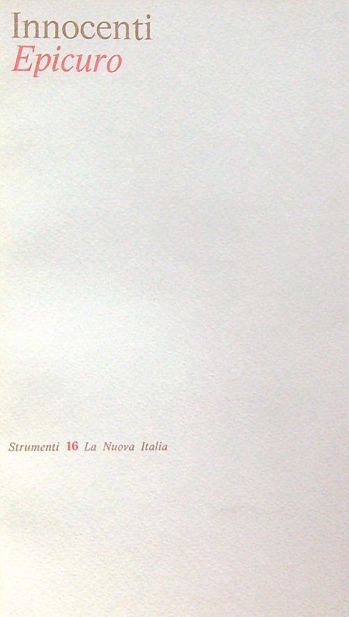 Epicuro - Piero Innocenti - copertina