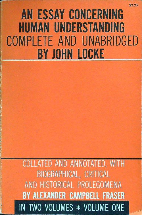 An essay concerning human understanding vol. 1 - John Locke - copertina