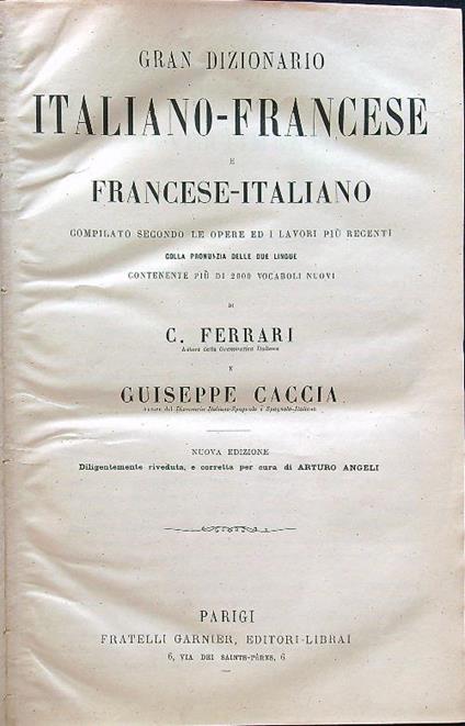 Gran dizionario italiano-francese/francese-italiano 2vv - Ferrari - copertina