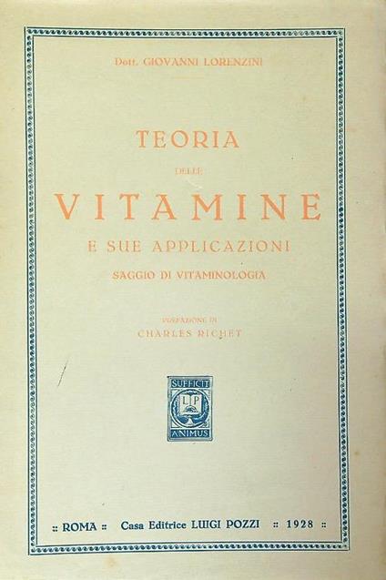 Teoria delle vitamine e sue applicazioni - Giovanni Lorenzini - copertina