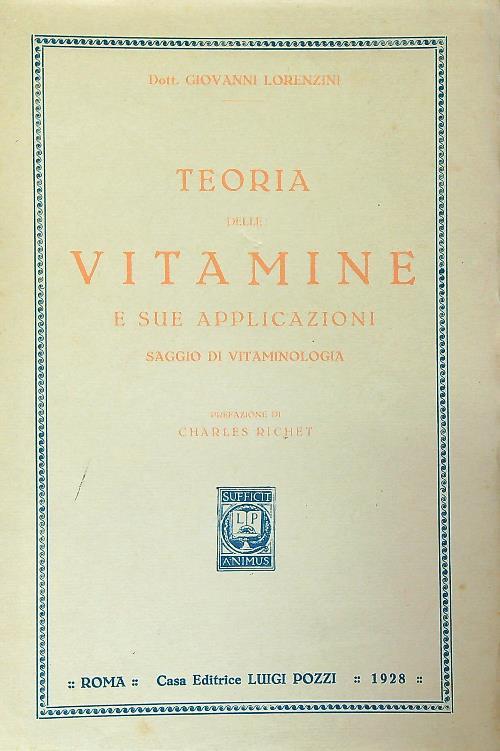 Teoria delle vitamine e sue applicazioni