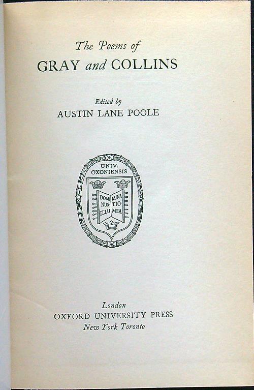 The poems of Gray and Collins