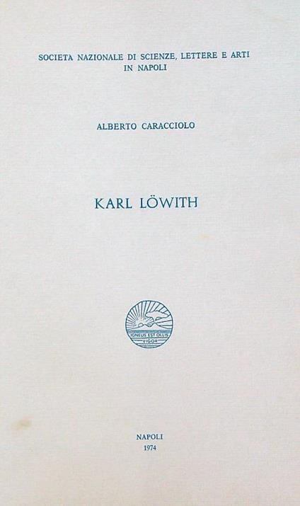 Karl Lowith - Alberto Caracciolo - copertina