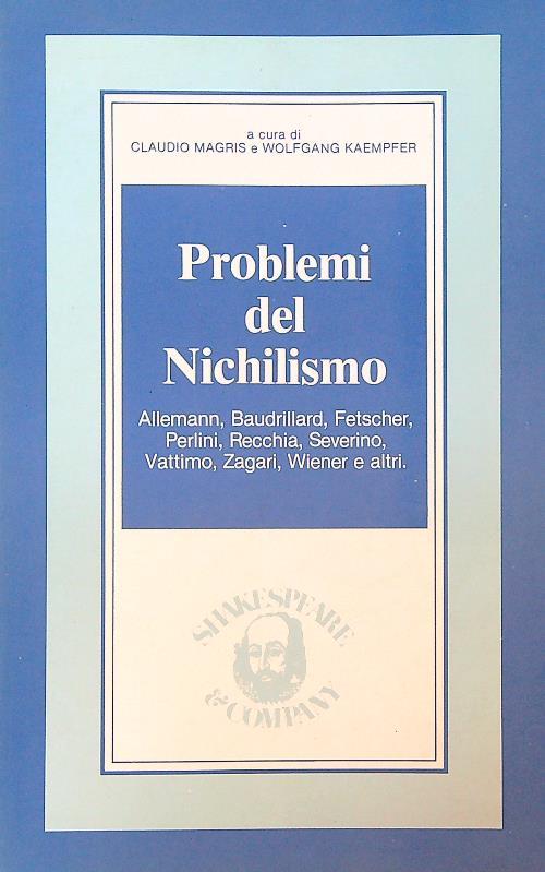 Problemi del nichilismo - Claudio Magris - copertina