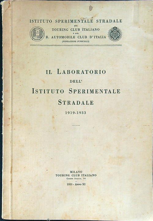 Il laboratorio dell'istituto sperimentale stradale - copertina