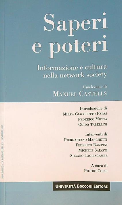 Saperi e poteri - Manuel Castells - copertina