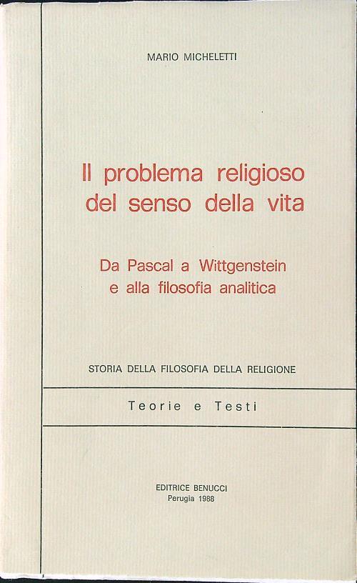 Il problema religioso del senso della vita - Mario Micheletti - copertina