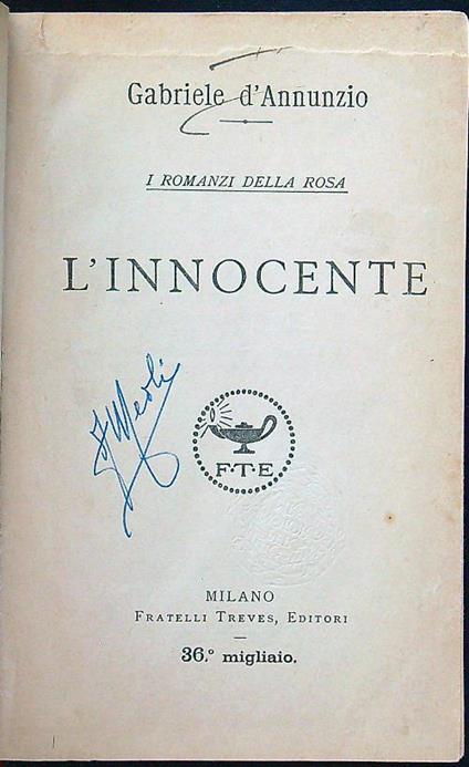 L' innocente - Gabriele D'Annunzio - copertina