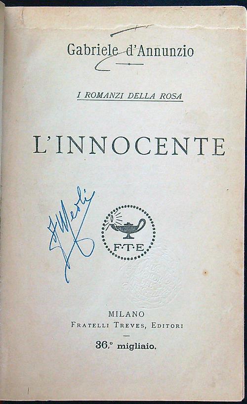 L' innocente - Gabriele D'Annunzio - copertina