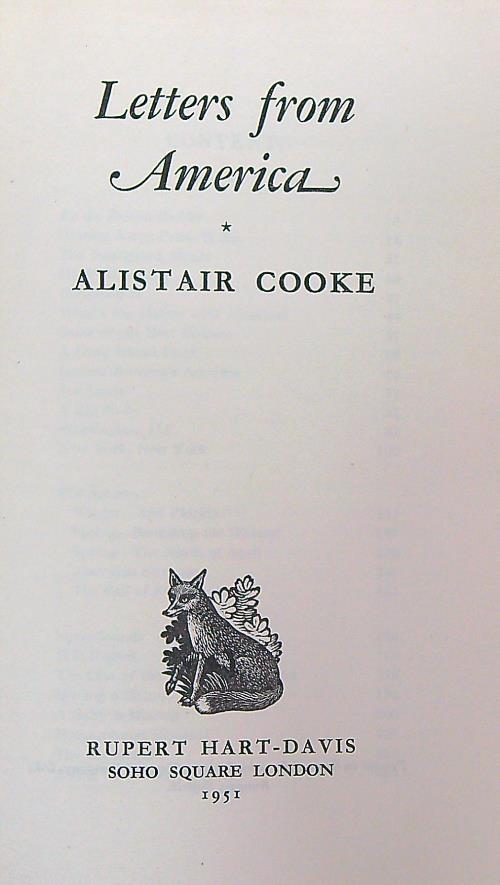 Letters from America - Alistair Cooke - copertina