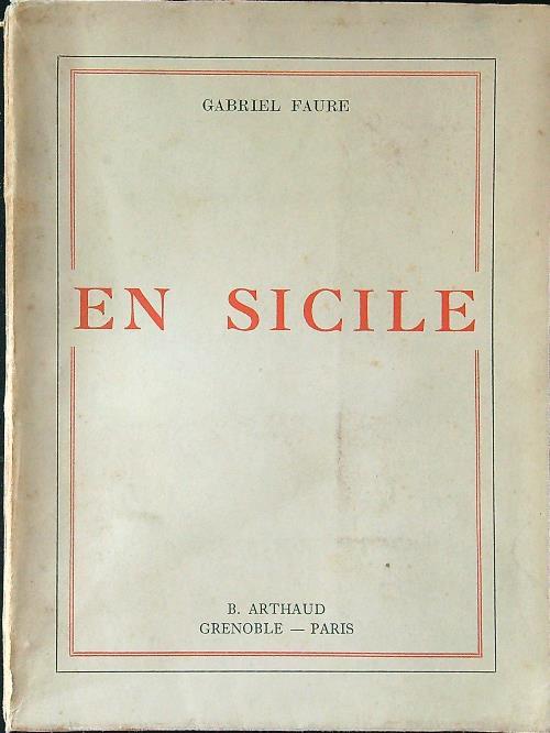 En Sicile - Gabriel Faure - copertina