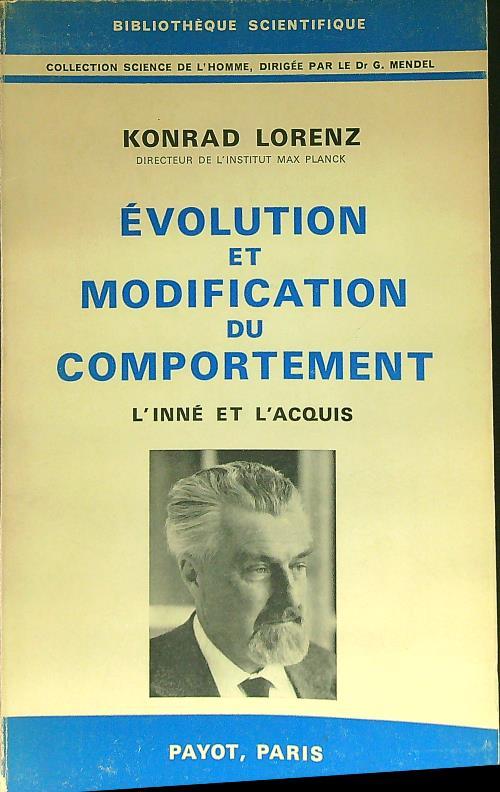 Evolution et modification du comportement - Konrad Lorenz - copertina