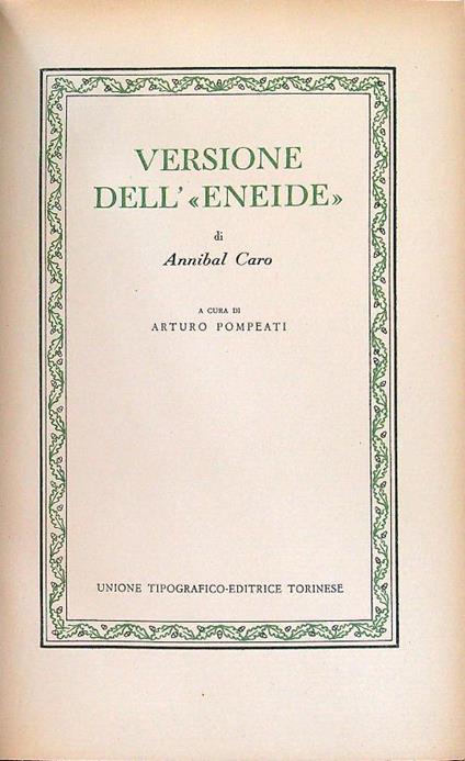 Versione dell'Eneide - Annibal Caro - copertina