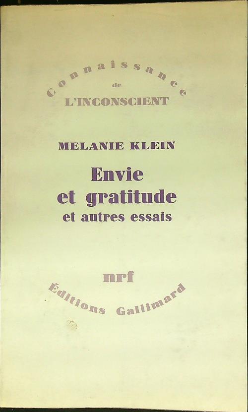 Envie et gratitude et autres essais - Melanie Klein - copertina