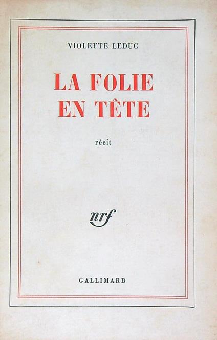 La folie en tête - Violette Leduc - copertina