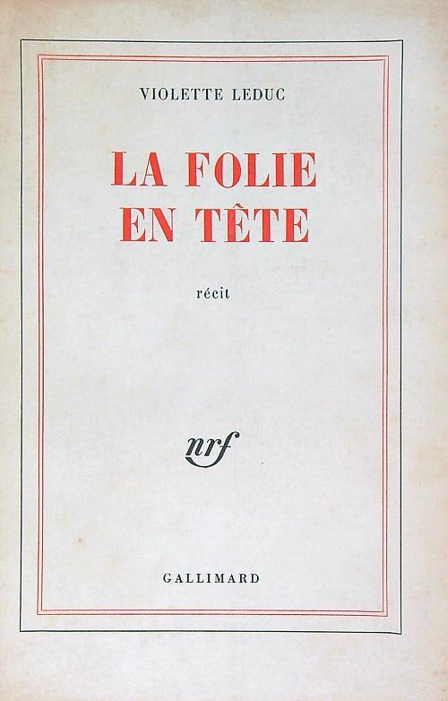 La folie en tête - Violette Leduc - copertina