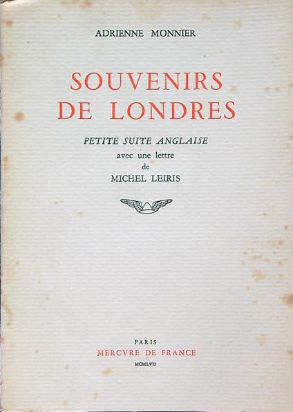 Souvenirs de Londres - Adrienne Monnier - copertina