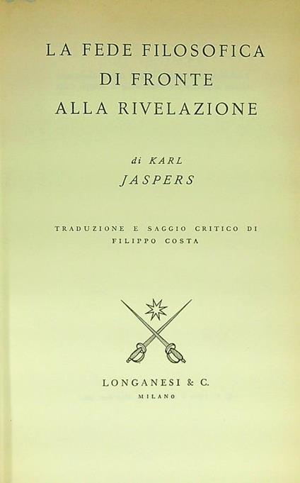 La fede filosofica - Karl Jaspers - copertina