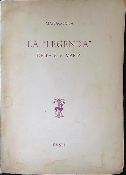 La 'Legendà' - Giuliano Manacorda - copertina