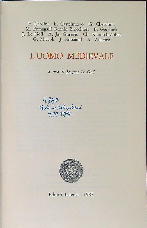 L' uomo medievale - Jacques Le Goff - copertina