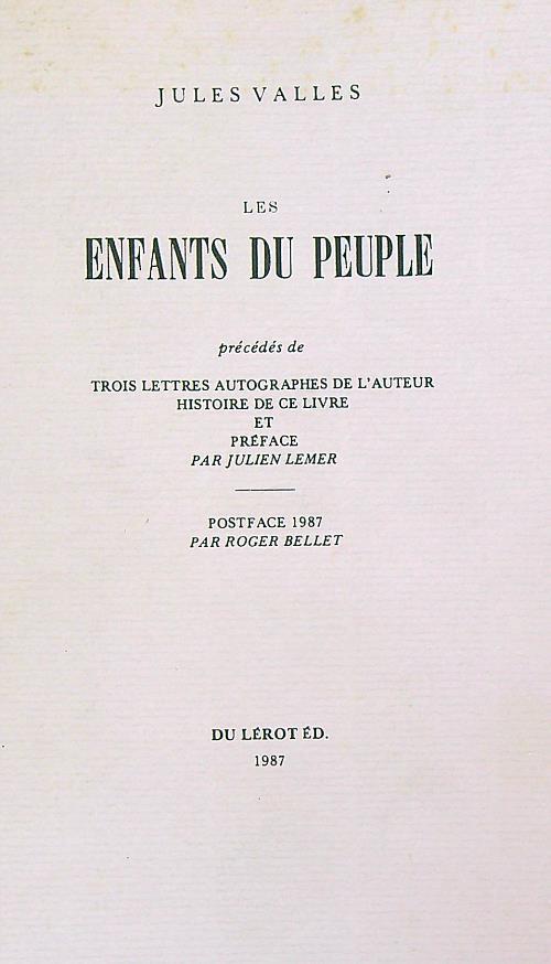 Les enfants du peuple