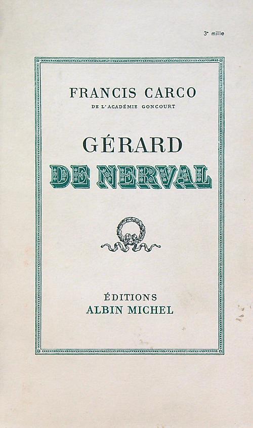 Gerard de Nerval - copertina