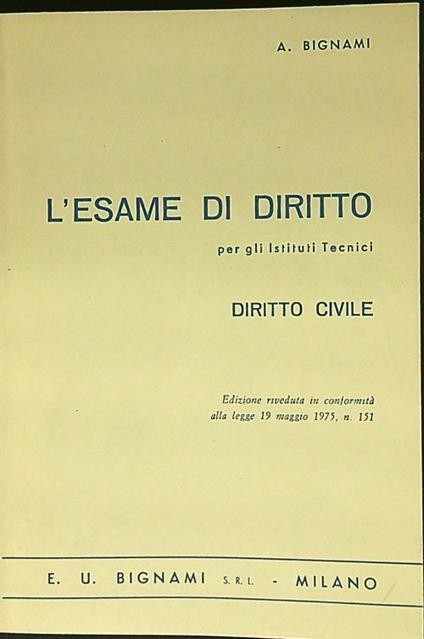 L' esame di diritto Diritto Civile - A. M. Bignami - copertina