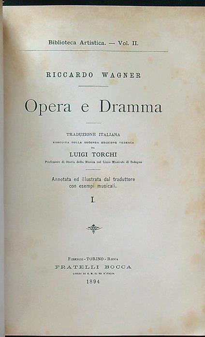 Opera e dramma - Richard Wagner - copertina