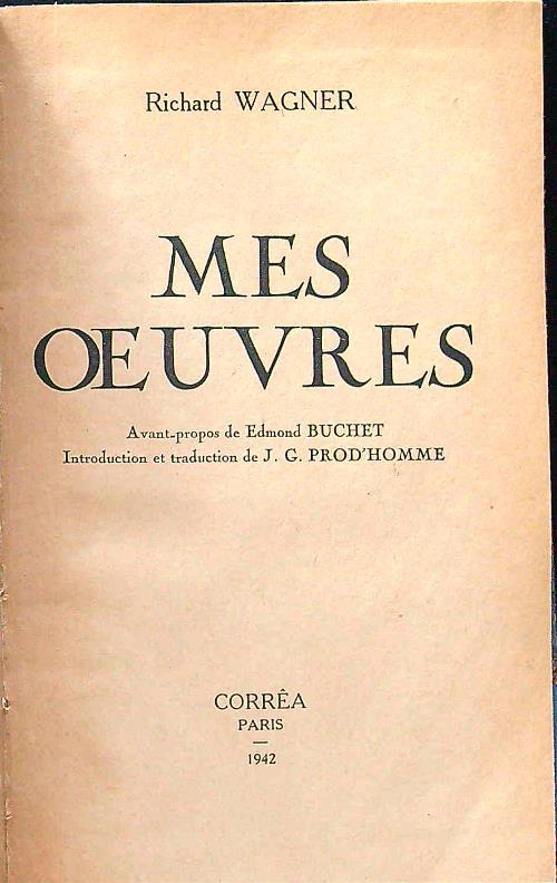 Mes Ouvres - Richard Wagner - copertina
