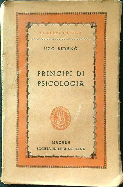 Principi di psicologia - Ugo Redanò - copertina