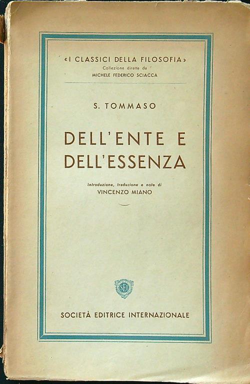 Dell'ente e dell'essenza - Tommaso (san) - copertina