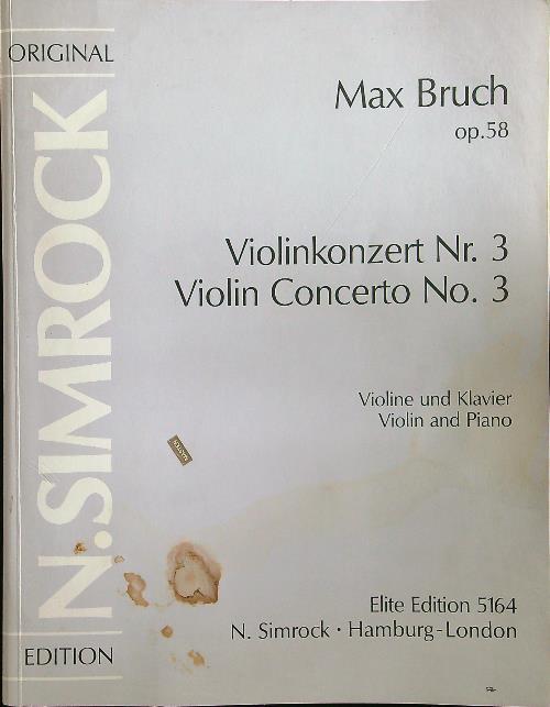 Violinkonzert nr. 3 - Max Bruschi - copertina