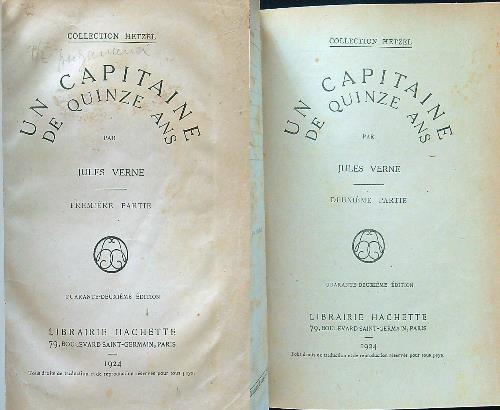 UN capitaine de Quinze Ans 2vv in unico tomo - Jules Verne - copertina