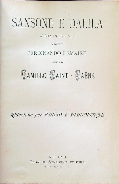 Sansone e Dalila - copertina