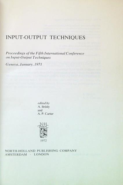 Input-Output techniques - copertina