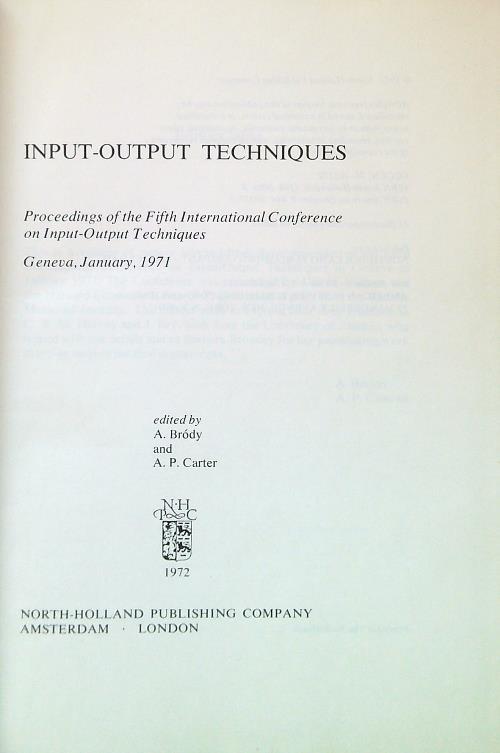 Input-Output techniques - copertina