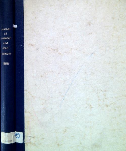 Journal of research and development 1958 - copertina